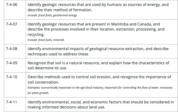 Grade Seven Outcomes from the Science Curriculum - How might a curriculum that emphasizes reciprocal relationships with the land be different?